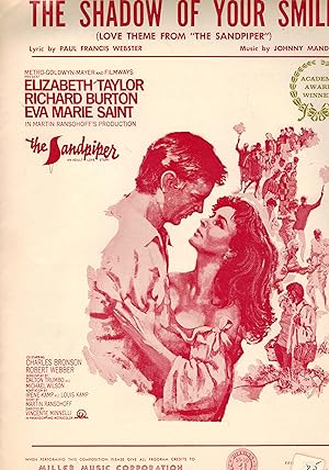Shadow of Your Smile ( Love Theme from the Sandpiper ) Sheet Music Elizabeth Taylor Richard Burto...