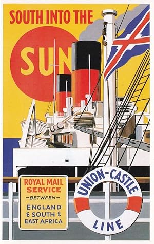Union Castle Line England & South East Africa Ship Poster Postcard