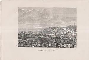 Lyon, vu des hauteurs de la Croix-Rousse. Gravure extraite de la Nouvelle géographie universelle ...