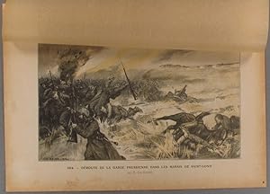 1914. Déroute de la garde prussienne dans les marais de Saint-Gond. Gravure extraite de l'histoir...
