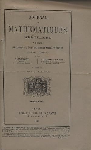 Journal de mathématiques spéciales. Année 1885. 2 e série. tome quatrième.