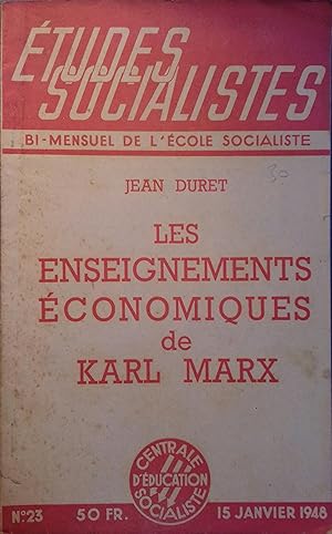 Etudes socialistes. Bi-mensuel de l'école socialiste S.F.I.O. N° 23. Jean Duret : Les enseignemen...