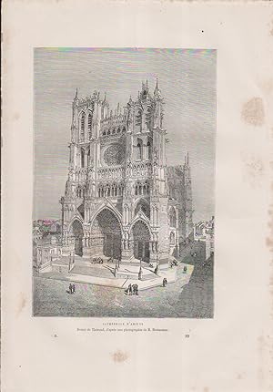 Cathédrale d'Amiens. Gravure extraite de la Nouvelle géographie universelle d'Elisée Reclus.