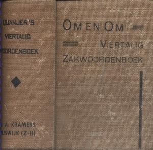 Quanjers viertalig Woordenboek. Dictionnaire néerlandais-français-allemand-anglais (450 pages). F...