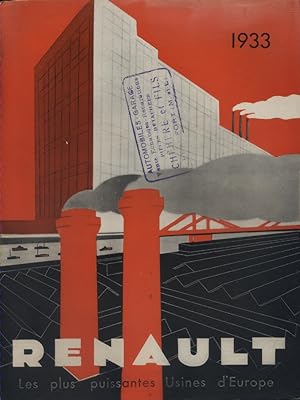Dépliant publicitaire Renault 1933. "Renault, les plus puissantes usines d'Europe."