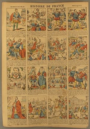 Histoire de France. Imagerie Nouvelle. Feuille N° 10. De Charles IX à Richelieu. Vers 1890.