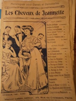 Les cheveux de Jeannette. Monologue. Vers 1930.