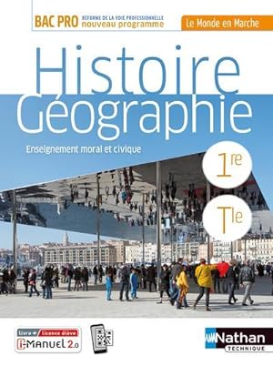 histoire-géographie-enseignement moral et civique : 1re/terminale bac pro : livre + licence élève...