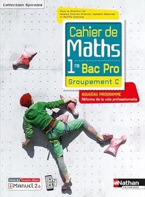cahier de mathématiques : 1re bac pro : groupement c : livre + licence élève (édition 2020)