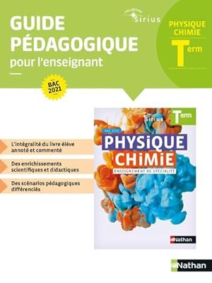 SIRIUS ; physique-chimie ; terminale ; guide pédagogique (édition 2020)