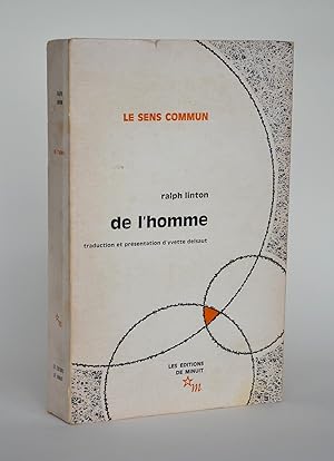 De L'homme : Traduction Est Présentation D'Yvette Delsaut (collection "le Sens Commun" Dirigée Pa...