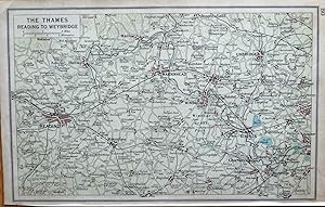 Antique Map THAMES VALLEY READING UXBRIDGE MAIDENHEAD Original London 1925