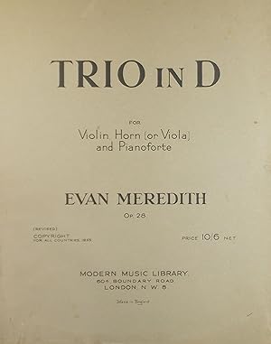 Trio in D, for Violin, Horn (or Viola) and Pianoforte (Piano Score only)