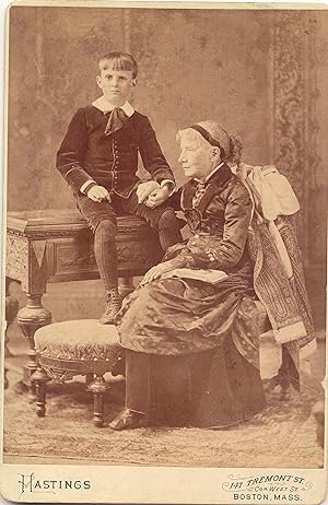 Cabinet photograph. Hastings, Boston. Stowe was photographed with her grandson. Rules of reproduc...