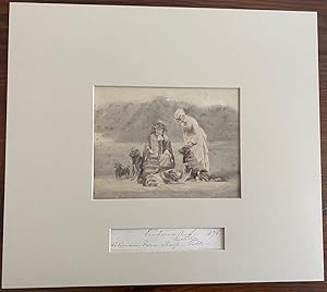 Albumen photo circa 1880's of Queen Victoria with Princess Beatrice and a Group of 4 Dogs plus a ...