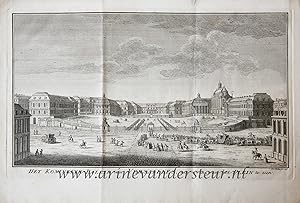 [Antique print, etching, ets] J.C. Philips, Het Koninklyk Paleis van Versailles, van voren, van h...