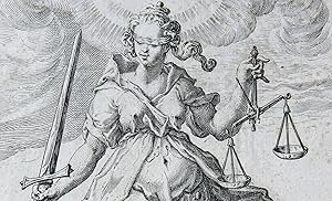 [Antique print, engraving] Justice/Rechtvaardigheid, published ca. 1598.