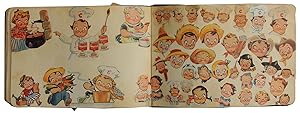 Autograph Book with 80 pp. of magazine and newspaper images of Campbell Soup Kids c. 1950s/1960s.