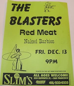 Poster for The Blasters, Red Meat, and Naked Barbies, Friday, December 13, 1996, at Slim's Presents.