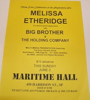 Poster for Melissa Etheridge In a Special Guest Appearance with Big Brother and the Holding Compa...