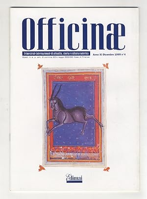 "Officinae". Trimestrale internazionale di attualità, storia e cultura esoterica. Anno XI - Dicem...