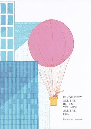 Katharine Hepburn Hollywood Actress Hot Air Balloon Quote Postcard