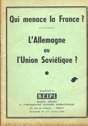 Qui menace la France ? L'Allemagne ou l'Union Soviétique ?