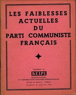 Les faiblesses actuelles du parti communiste français