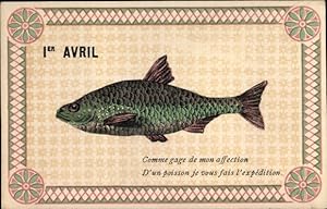 Ansichtskarte / Postkarte 1er Avril, 1. April, Fisch