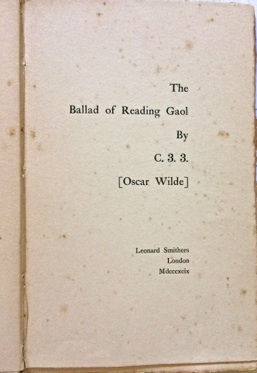 The Ballad of Reading Gaol by C. 3. 3. (Oscar Wilde).