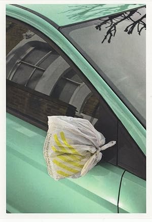 Badly Repaired Cars Accident Plastic Bag Graffiti Award Postcard