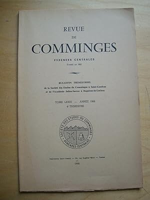 Revue de Comminges Pyrénées centrales 1966 4e trimestre tome LXXIX