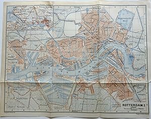 Rotterdam Detailed City Plan Holland Netherlands Canals Nieuwe Maas 1927 map