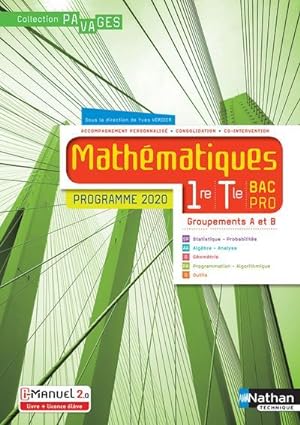 mathématiques : 1re/terminale bac pro : groupements a et b : livre + licence élève (édition 2020)