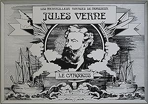 "LE CARQUOIS: LES MERVEILLEUX VOYAGES DE MONSIEUR JULES VERNE" Affiche originale entoilée