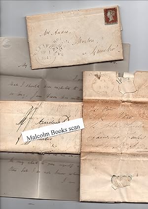 collection of 9 envelopes/letters to Mrs. Audas (wife then widow of Captain John Audas ) at Morto...
