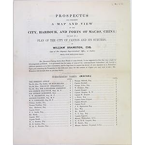 Prospectus for publishing a Map and View of the City, Harbour, and Forts of Macao, China and also...