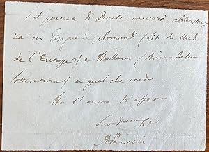 Signature of Sir Antonio Genesio Maria Panizzi at the end of a cut section of an ALS