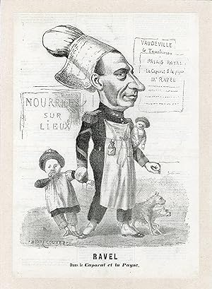 "Pierre RAVEL par Henri COUVEZ" Caricature originale entoilée 1841