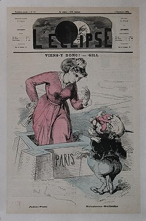 "Judith DAVID & GUILLAUME 1er par André GILL" Couverture entoilée L'ÉCLIPSE 1870