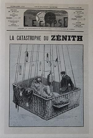 "CATASTROPHE du ZENITH par André GILL" Couverture originale entoilée ECLIPSE 1875