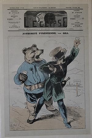 "JOYEUSETÉ PYRÉNÉENNE par André GILL" Couverture originale entoilée L'ECLIPSE 7/02/1875