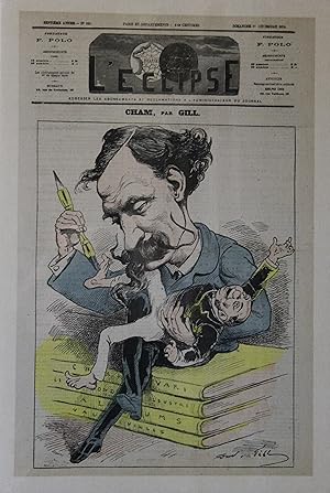 "CHAM par André GILL" Couverture originale entoilée L'ECLIPSE 27/12/1874