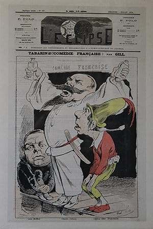 "TABARIN par André GILL" Couverture originale entoilée L'ECLIPSE 05/07/1874