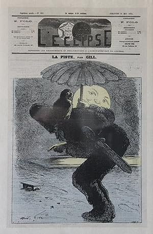 "ROBINSON CRUSOÉ (LA PISTE) par André GILL" Couverture originale entoilée L'ECLIPSE 1874