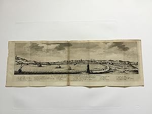 Cataluña. Barcelona. Vista topográfica por Pieter vander Aa, 1707