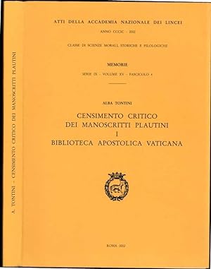 Censimento critico dei manoscritti plautini. I : Biblioteca apostolica vaticana