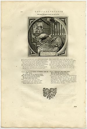 Antique Print-Emblem-Satirical-Proverb-HEN-EGG-NEST-Venne-Cats-1655