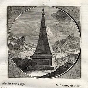 Antique Print-PROVERB-PYRAMID-LOOKS-Jacob Cats-1655