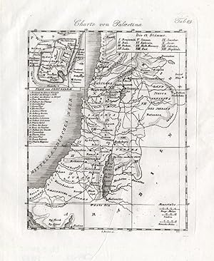 Antique Map-PALESTINE-JERUSALEM-ISRAEL-Czech-1844